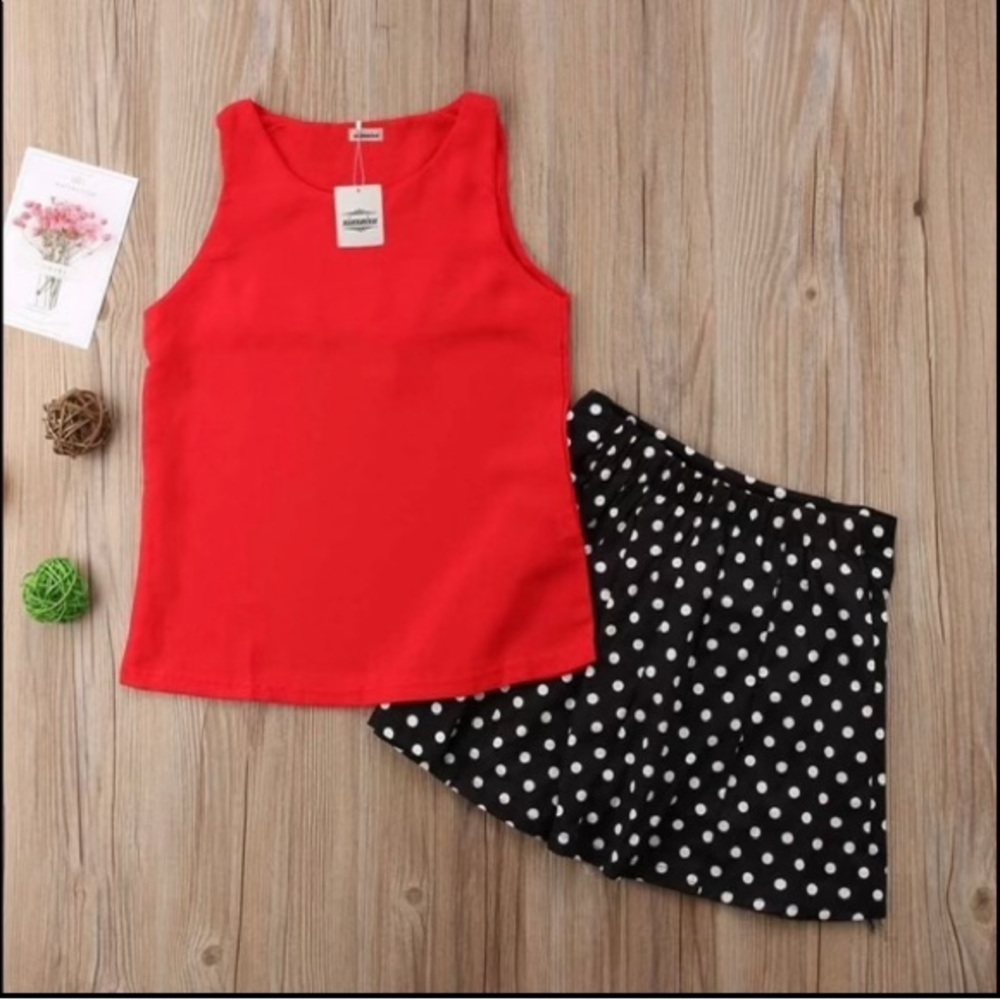 Red Casual Two-Piece Set
